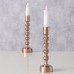 Метален свещник 27см Klisko Rosegold